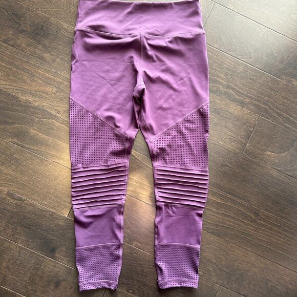 NWOT Zyia Moto Leggings, Dark Purple, Size 8-10 - Picture 2 of 7